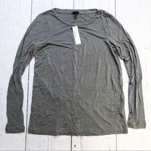J. Crew basic gray long sleeve t-shirt tee shirt casual top XS extra small NWT